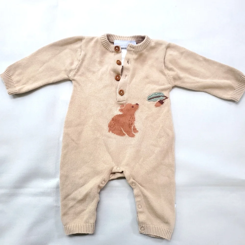 Elegant Baby Baby Layette Knit & Jumpsuit Set - Cotton Cashmere Sz 3 Months